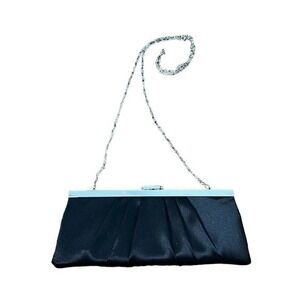 Gunne Sax vintage women's black evening bag clutch purse clasp cocktail party